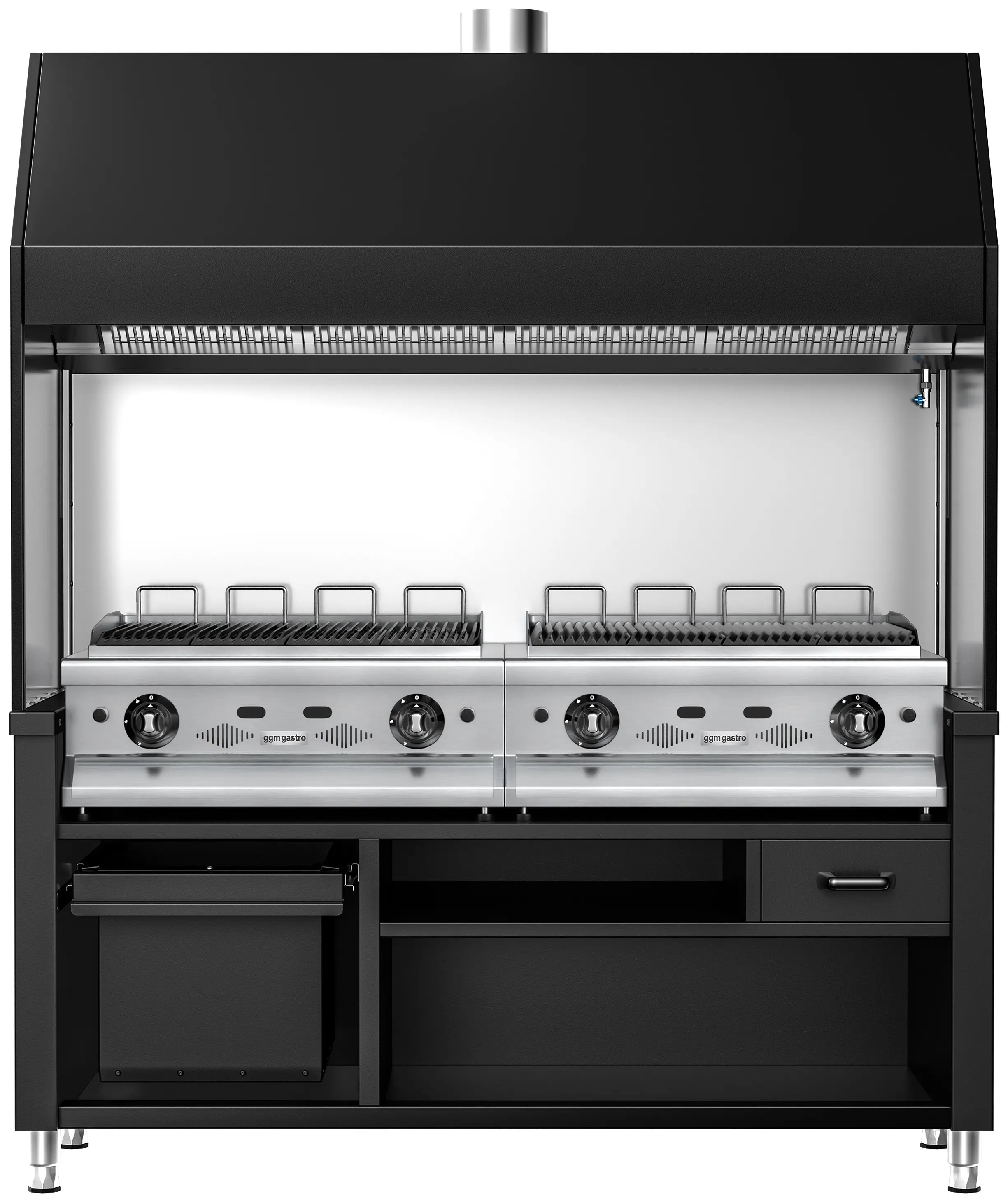Grătar cu apă pe gaz GGM Gastro Berlin HKGE1800S#2#GGE800 (Black/Inox) - 2