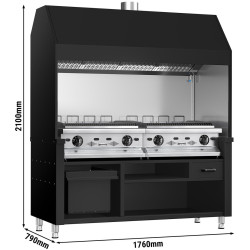 Grătar cu apă pe gaz GGM Gastro Berlin HKGE1800S#2#GGE800 (Black/Inox) Thumb