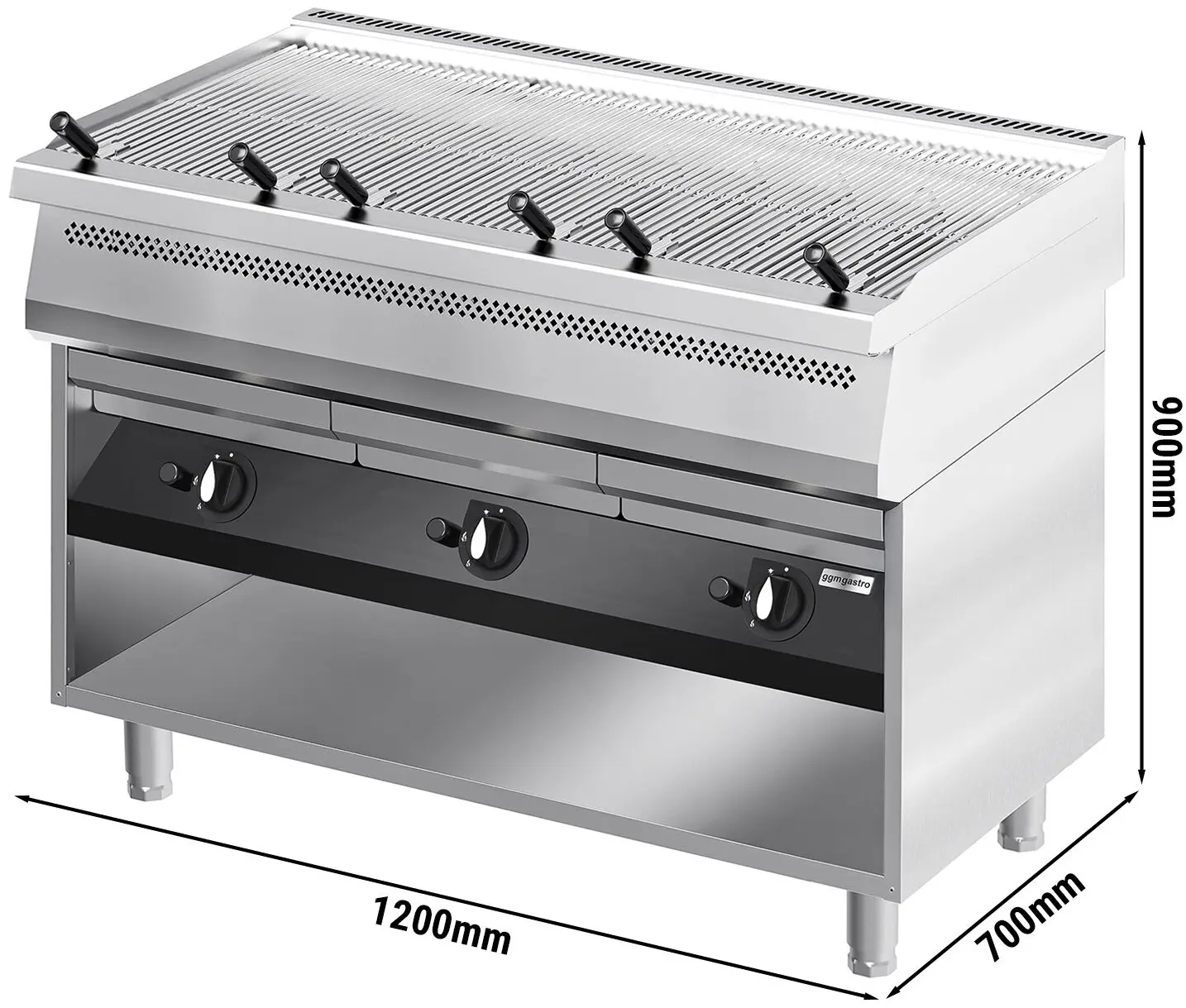 Grătar cu apă pe gaz GGM Gastro GWGK120 (Inox) - 4