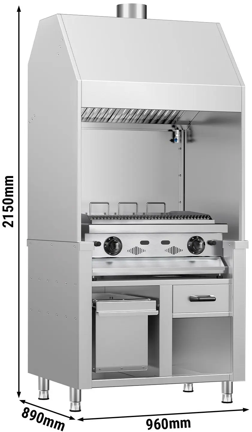 Вапо-гриль газовый GGM Gastro HKGE1000E#GGE800 (Inox) - 12