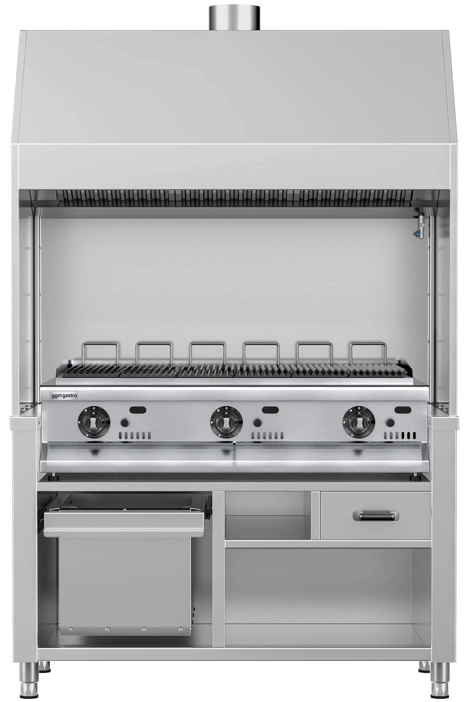 Вапо-гриль газовый GGM Gastro HKGE1400E#GGE1200 (Inox) - 2