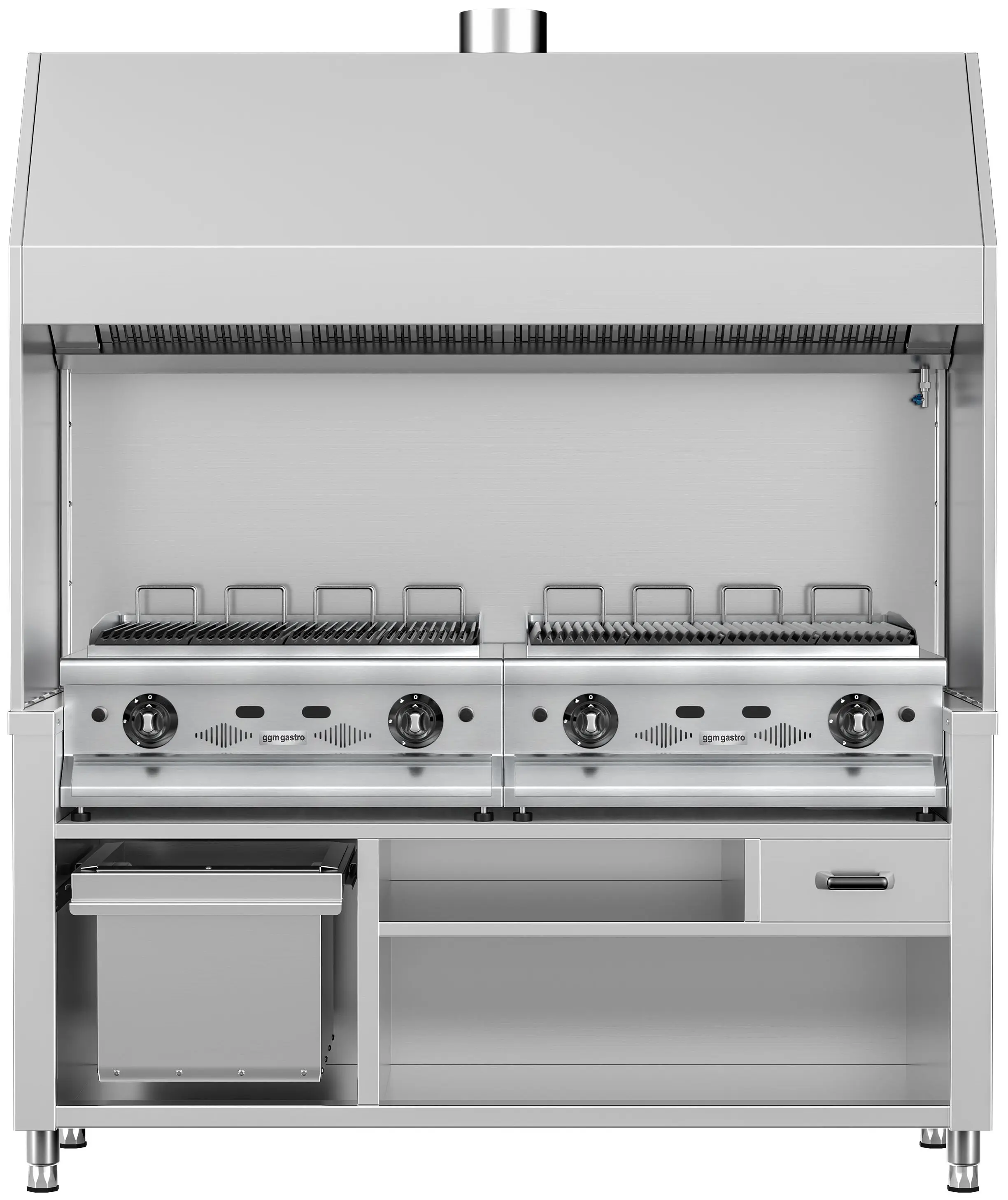 Вапо-гриль газовый GGM Gastro HKGE1800E#2#GGE800 (Inox) - 2
