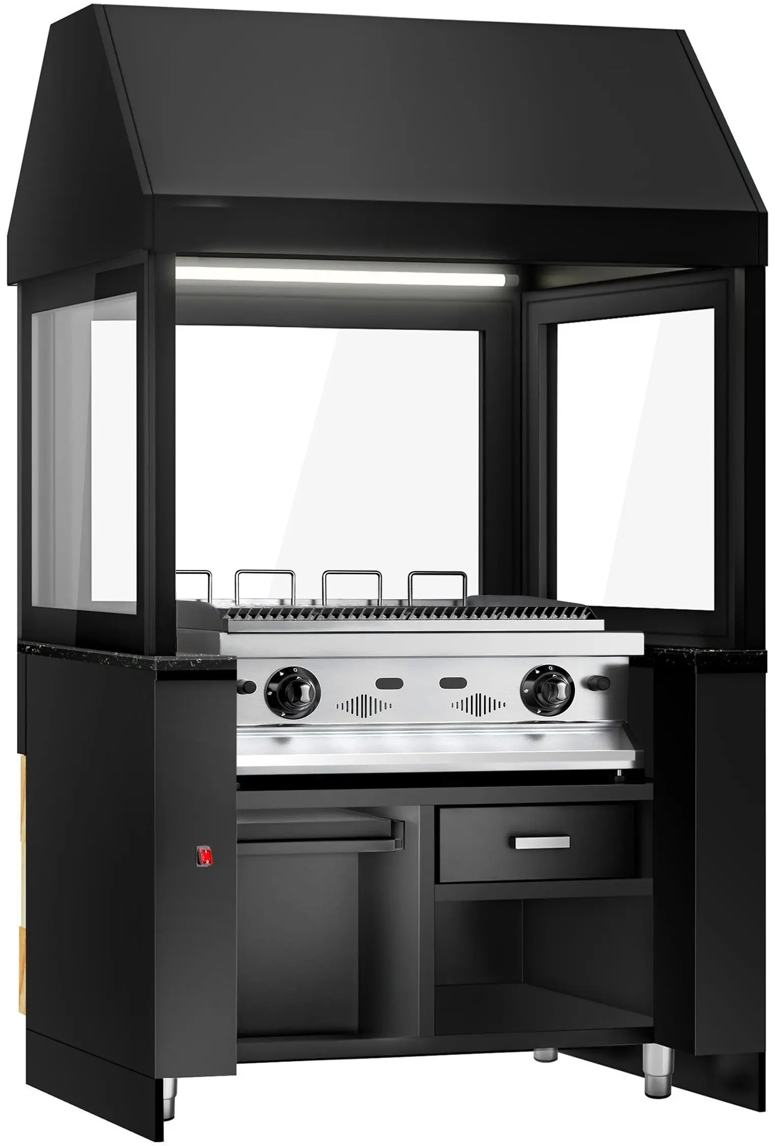 Grătar cu apă pe gaz GGM Gastro Toronto HGNE110D#GGE800 (Black/Natural) - 2