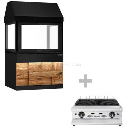 Grătar cu apă pe gaz GGM Gastro Toronto HGNE110D#GGE800 (Black/Natural)