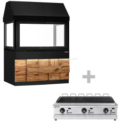 Grătar cu apă pe gaz GGM Gastro Toronto HGNE150D#GGE1200 (Black/Natural)