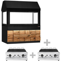 Grătar cu apă pe gaz GGM Gastro Toronto HGNE190D#2#GGE800 (Black/Natural)