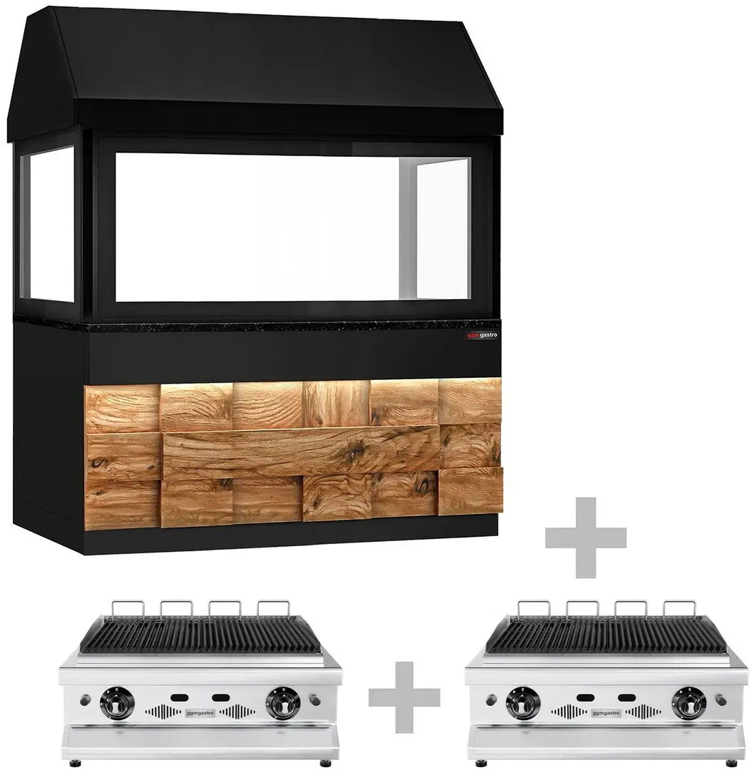 Вапо-гриль газовый GGM Gastro Toronto HGNE190D#2#GGE800 (Black/Natural)