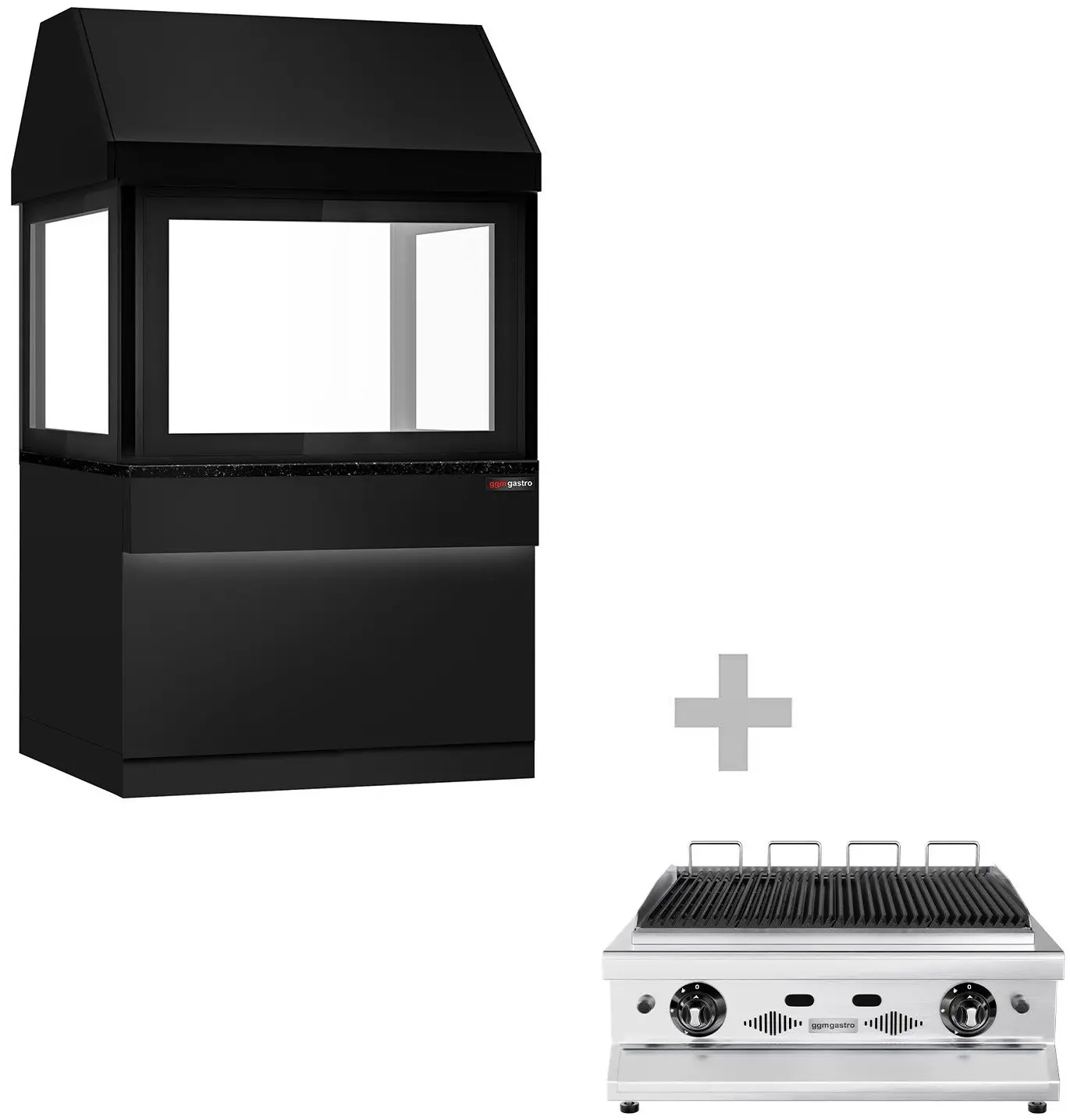 Grătar cu apă pe gaz GGM Gastro Toronto NMHKGE-110-S#GGE800 (Black/Inox) - 2
