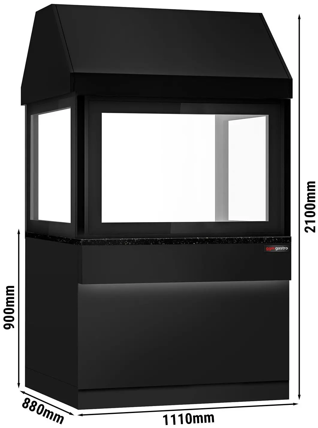 Grătar cu apă pe gaz GGM Gastro Toronto NMHKGE-110-S#GGE800 (Black/Inox) - 12