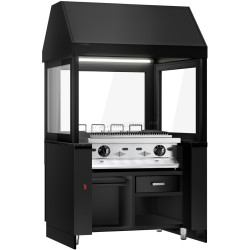 Grătar cu apă pe gaz GGM Gastro Toronto NMHKGE-110-S#GGE800 (Black/Inox)