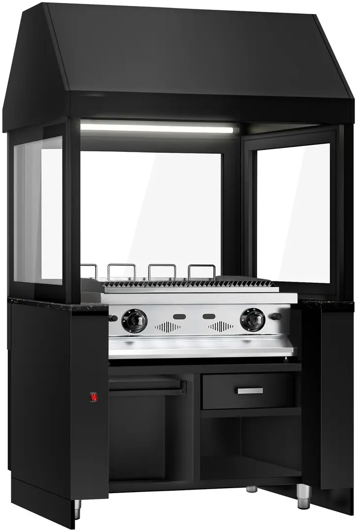 Grătar cu apă pe gaz GGM Gastro Toronto NMHKGE-110-S#GGE800 (Black/Inox)
