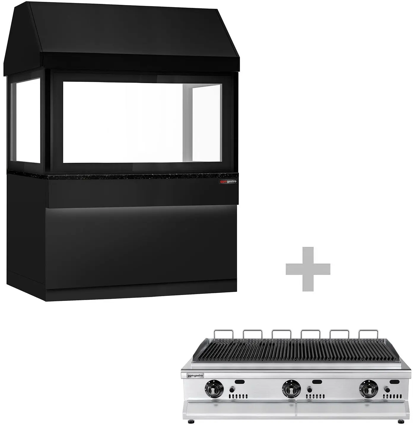 Grătar cu apă pe gaz GGM Gastro Toronto NMHKGE-150-S#GGE1200 (Black/Inox) - 2