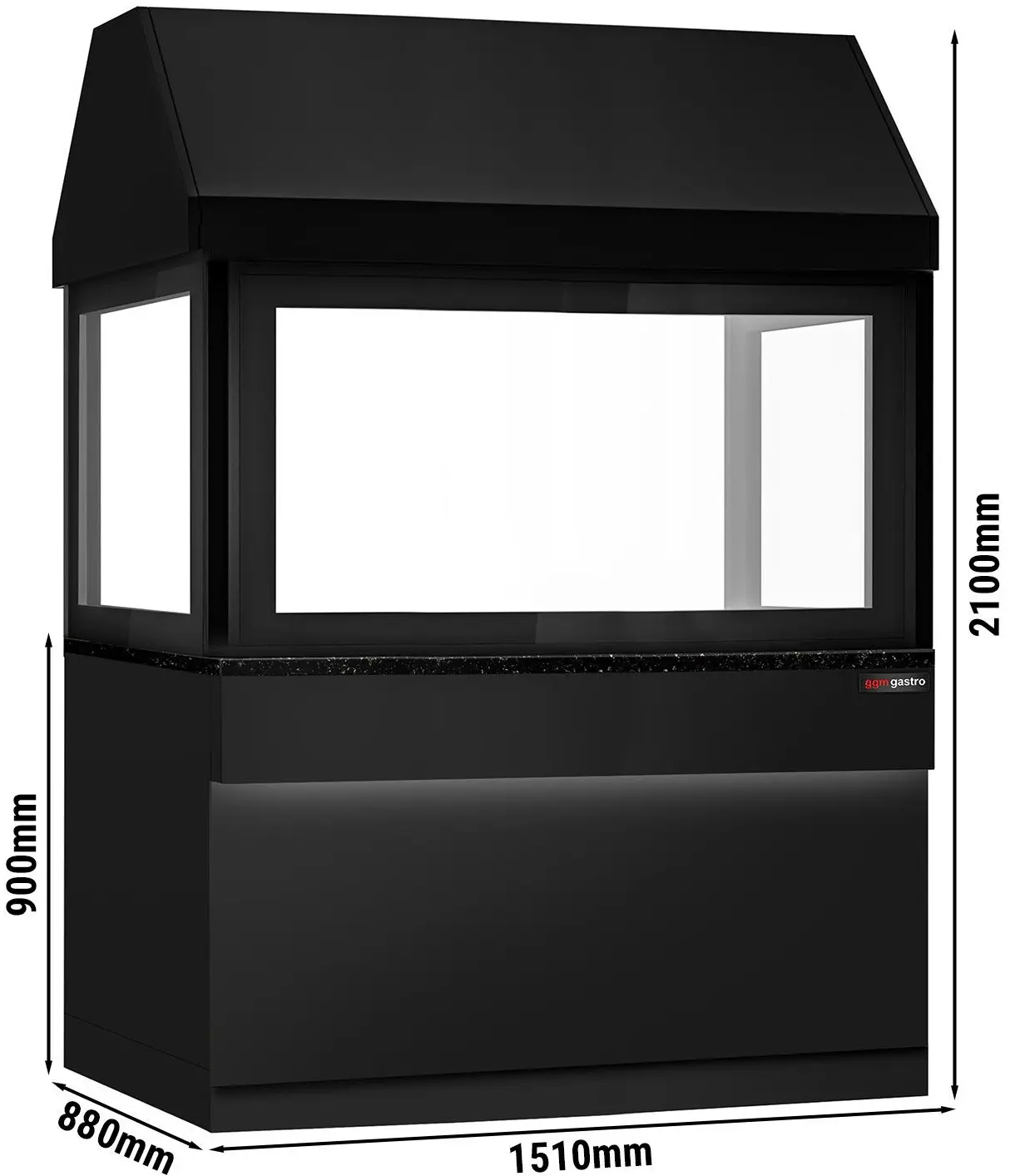 Grătar cu apă pe gaz GGM Gastro Toronto NMHKGE-150-S#GGE1200 (Black/Inox) - 11