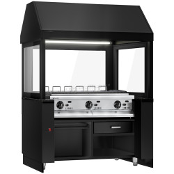 Grătar cu apă pe gaz GGM Gastro Toronto NMHKGE-150-S#GGE1200 (Black/Inox)
