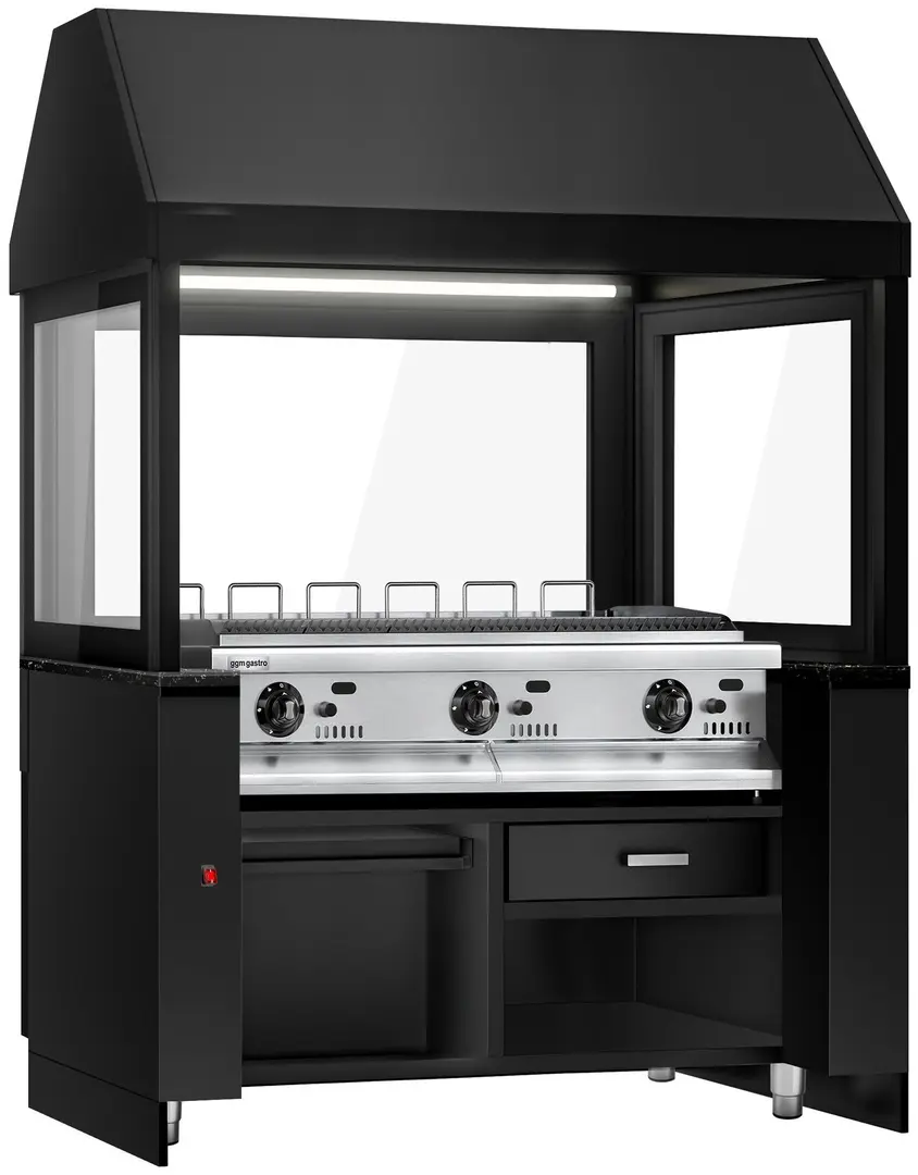 Grătar cu apă pe gaz GGM Gastro Toronto NMHKGE-150-S#GGE1200 (Black/Inox)