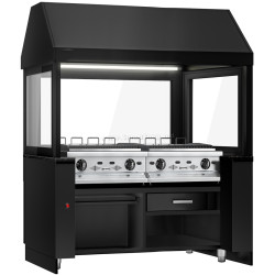 Grătar cu apă pe gaz GGM Gastro Toronto NMHKGE-190-S#GGE800 (Black/Inox)