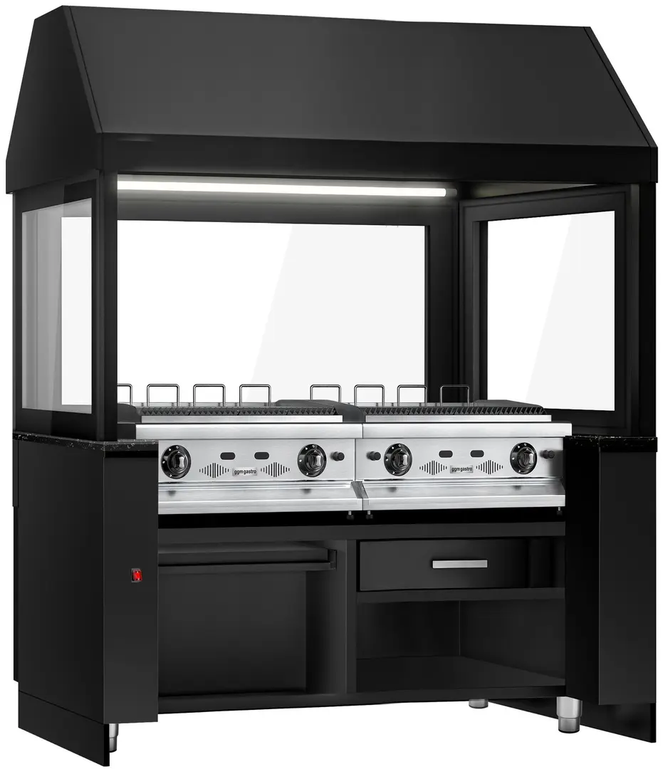 Grătar cu apă pe gaz GGM Gastro Toronto NMHKGE-190-S#GGE800 (Black/Inox)