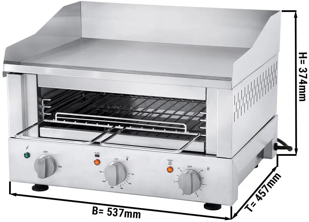 Гриль-саламандра с жарочной поверхностью Roband GTL543 (Inox) - 4