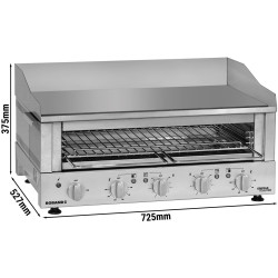 Гриль-саламандра с жарочной поверхностью Roband GTL753 (Inox) Thumb