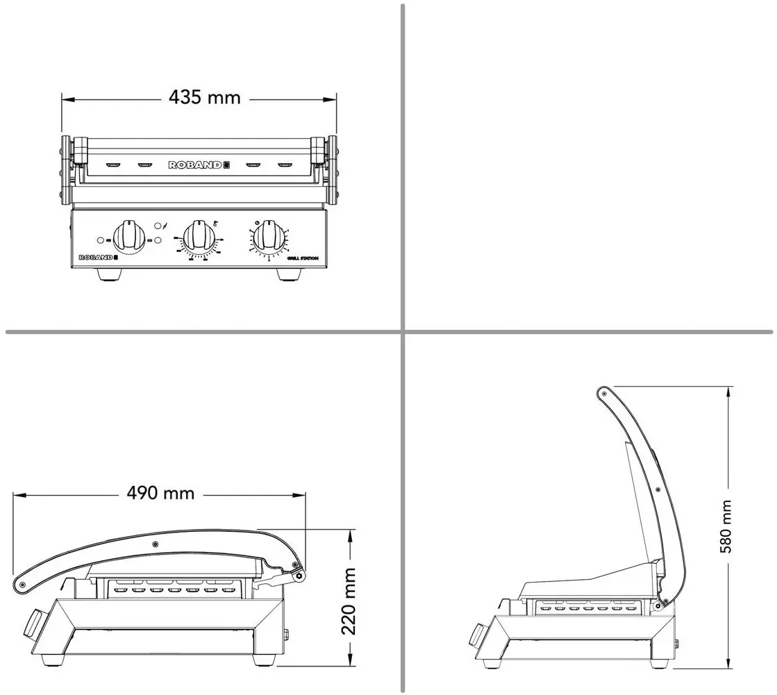 Контактный гриль Roband KGGGLL442 (Inox) - 7