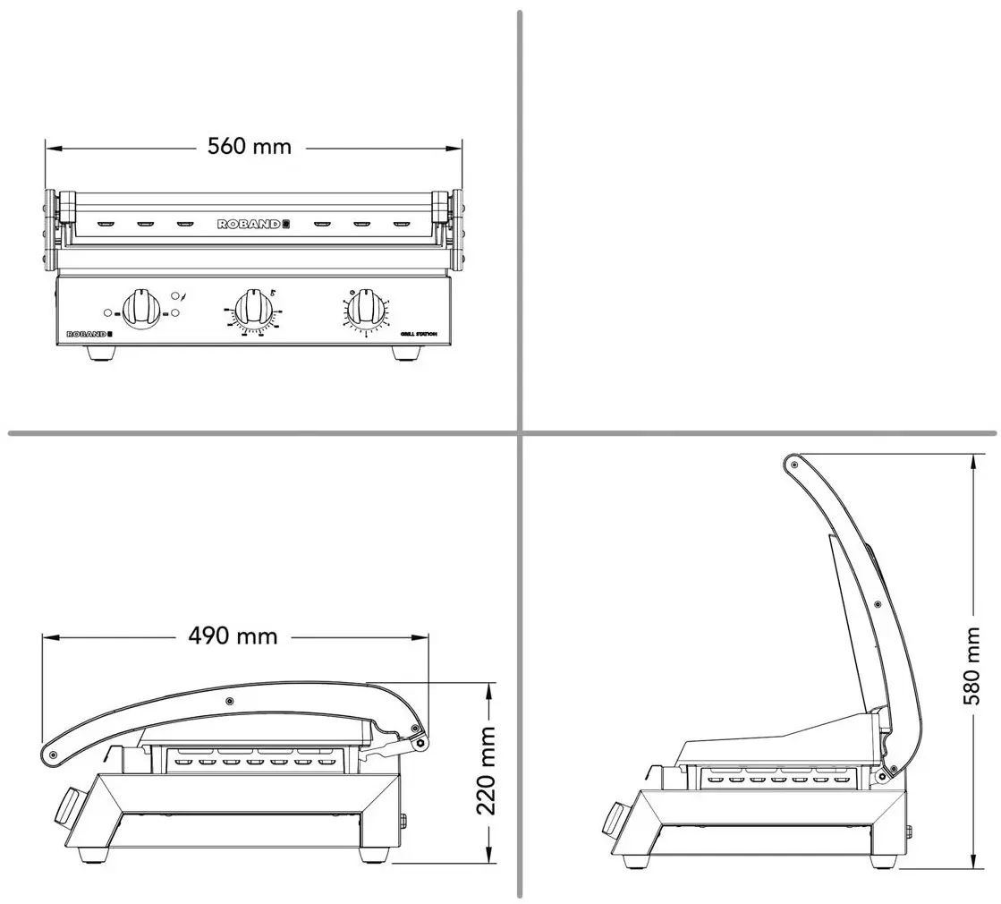 Контактный гриль Roband KGGGLL542 (Inox) - 7