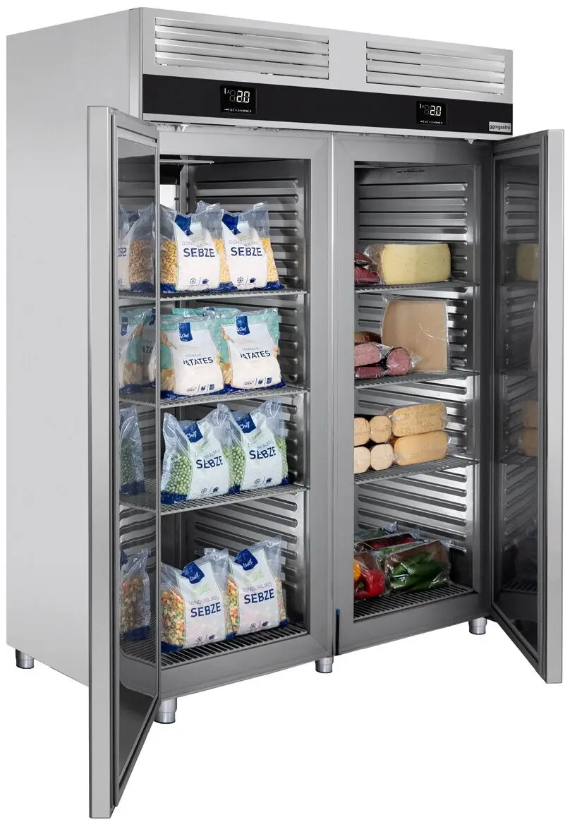 Холодильно-морозильный шкаф GGM Gastro Premium KTKF1400D (Inox) - 3