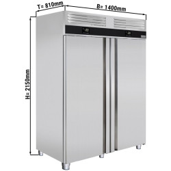 Холодильно-морозильный шкаф GGM Gastro Premium KTKF1400D (Inox) Thumb