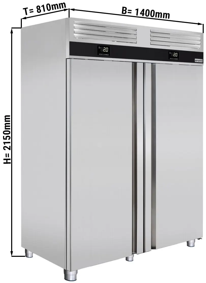Холодильно-морозильный шкаф GGM Gastro Premium KTKF1400D (Inox) - 9