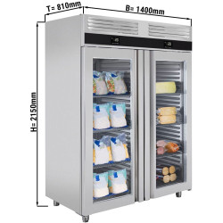 Combinație frigider-congelator GGM Gastro Premium KTKF1400GD (Inox) Thumb
