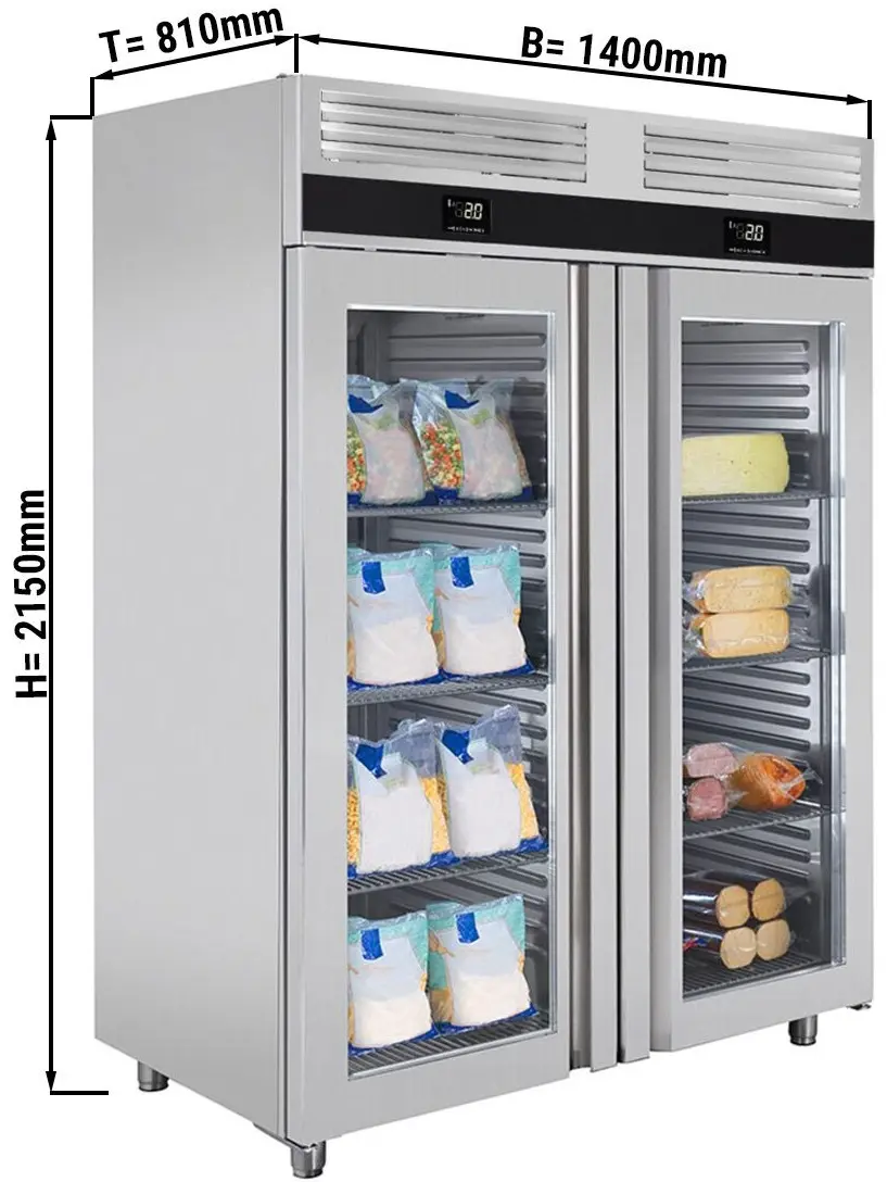 Combinație frigider-congelator GGM Gastro Premium KTKF1400GD (Inox) - 6