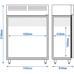 Combinație frigider-congelator GGM Gastro Premium KTKF1400GD (Inox) Thumb