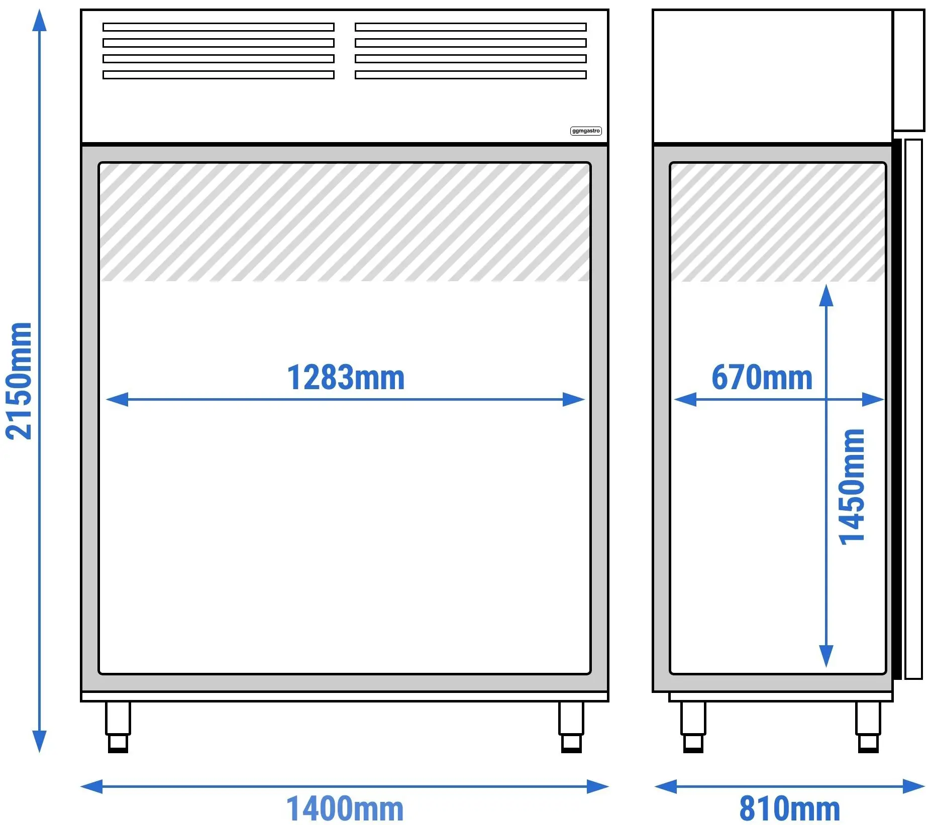 Combinație frigider-congelator GGM Gastro Premium KTKF1400GD (Inox) - 7