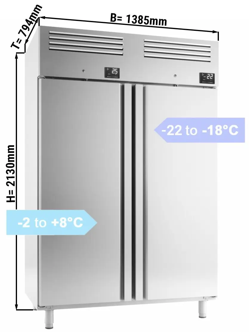 Combinație frigider-congelator GGM Gastro Premium Plus KGI148T2MT (Inox) - 8
