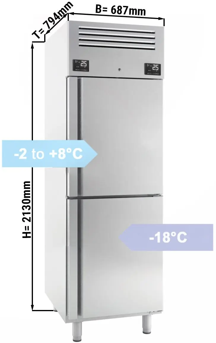 Combinație frigider-congelator GGM Gastro Premium Plus KGI78T2MT (Inox) - 7