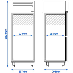 Combinație frigider-congelator GGM Gastro Premium Plus KGI78T2MT (Inox) Thumb