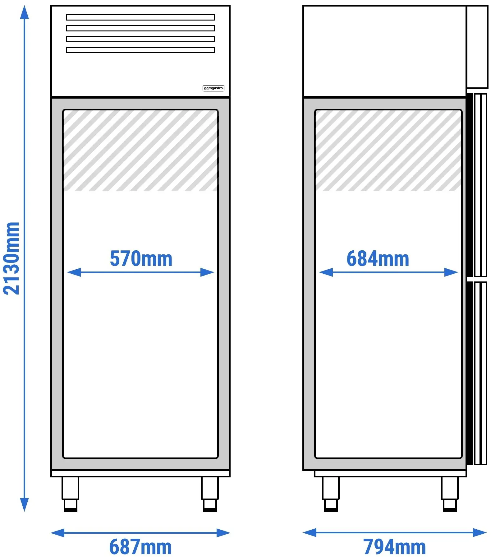 Combinație frigider-congelator GGM Gastro Premium Plus KGI78T2MT (Inox) - 8