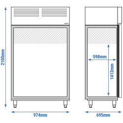 Combinație frigider-congelator GGM Gastro Premium Plus TGI107T2MT (Inox) Thumb