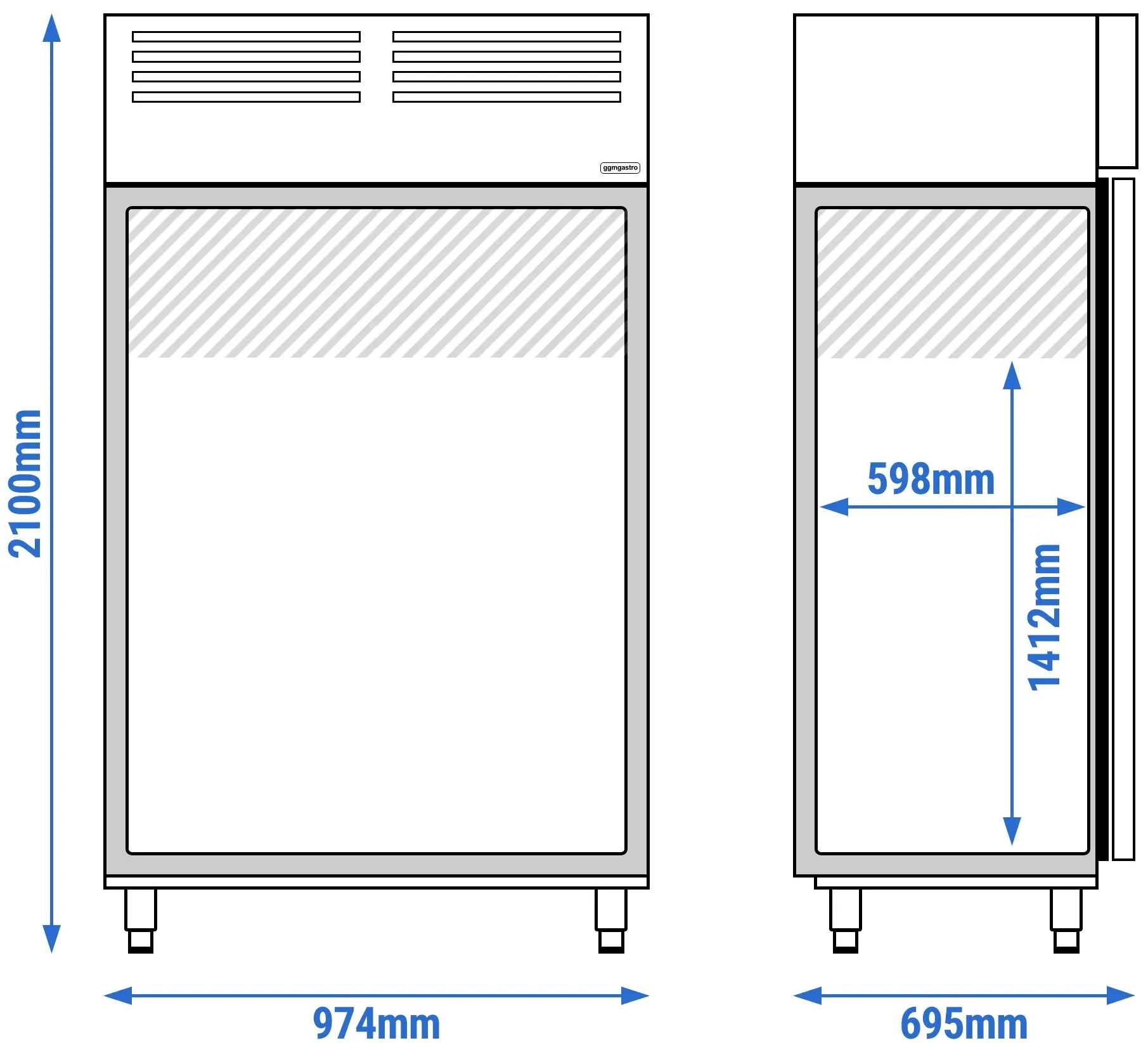 Combinație frigider-congelator GGM Gastro Premium Plus TGI107T2MT (Inox) - 8