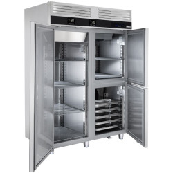 Frigider-congelator cu compartiment de soc termic GGM Gastro Premium KTKF1400T3D (Inox) Thumb