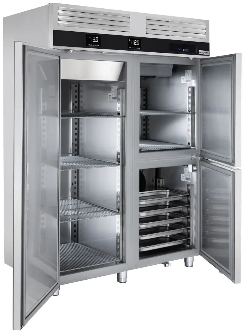 Frigider-congelator cu compartiment de soc termic GGM Gastro Premium KTKF1400T3D (Inox) - 2