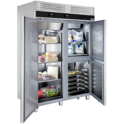 Frigider-congelator cu compartiment de soc termic GGM Gastro Premium KTKF1400T3D (Inox) Thumb