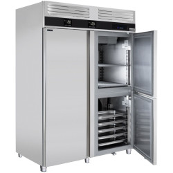 Frigider-congelator cu compartiment de soc termic GGM Gastro Premium KTKF1400T3D (Inox) Thumb