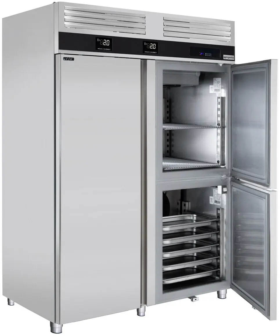 Frigider-congelator cu compartiment de soc termic GGM Gastro Premium KTKF1400T3D (Inox) - 4