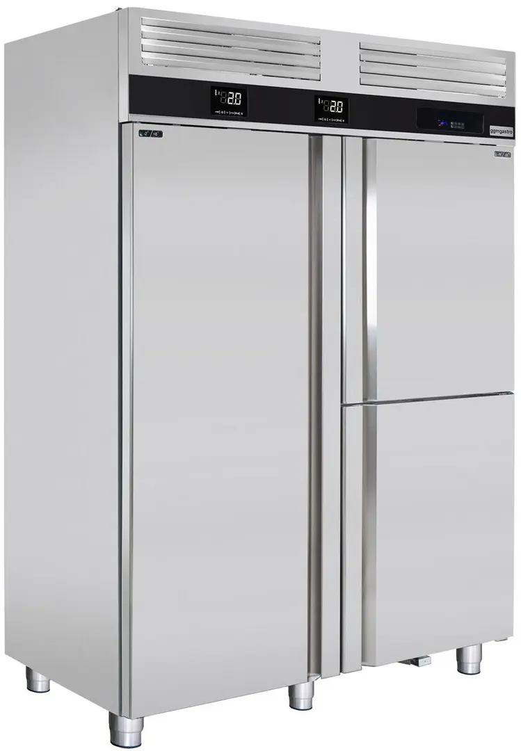 Frigider-congelator cu compartiment de soc termic GGM Gastro Premium KTKF1400T3D (Inox)