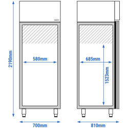 Dulap frigorific pentru paste GGM Gastro Premium Plus PKSSA585N (Inox) Thumb