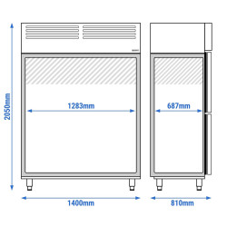 Dulap frigorific GGM Gastro KSF1482G (Inox) Thumb