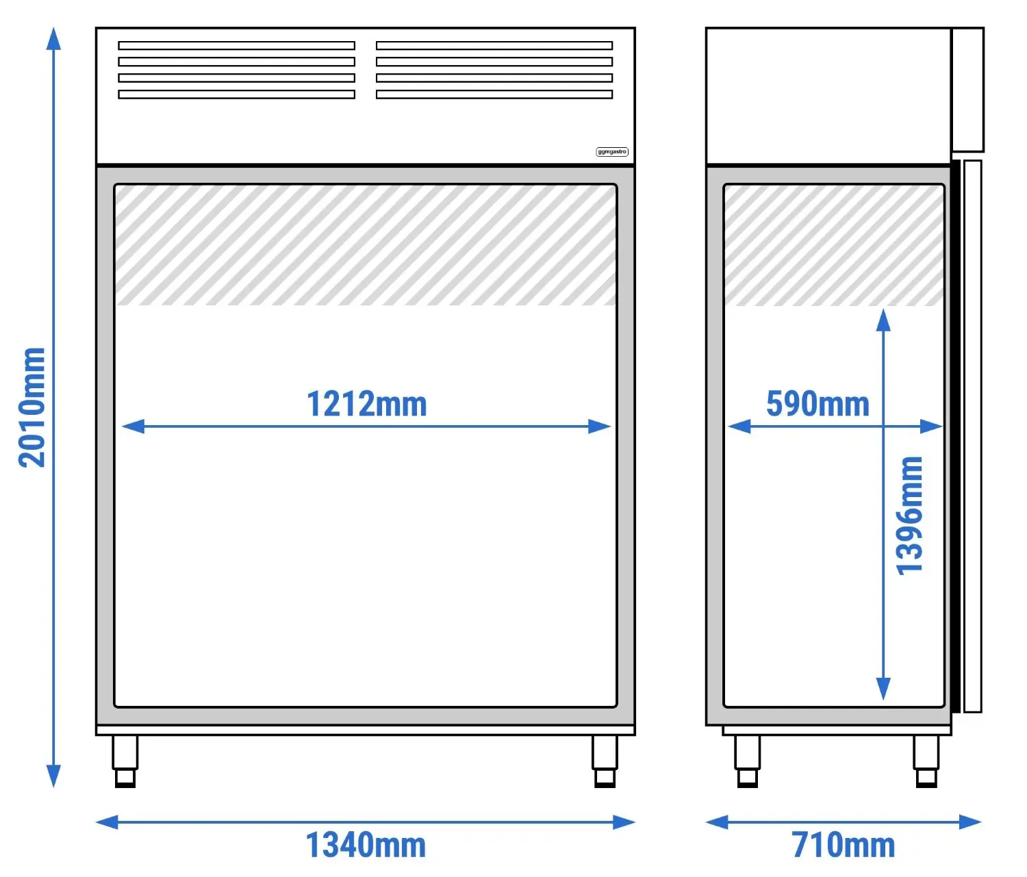 Холодильный шкаф GGM Gastro KSH1200-N (Inox) - 11