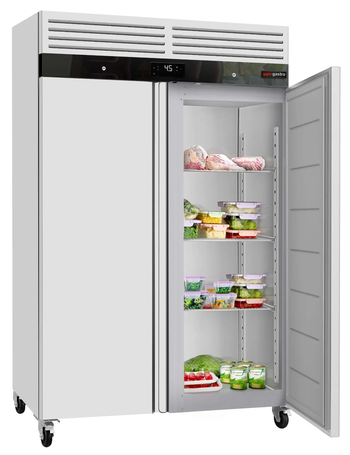 Холодильный шкаф GGM Gastro KSH1200-N (Inox) - 3