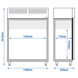 Холодильный шкаф GGM Gastro KSH1400-N (Inox) Thumb