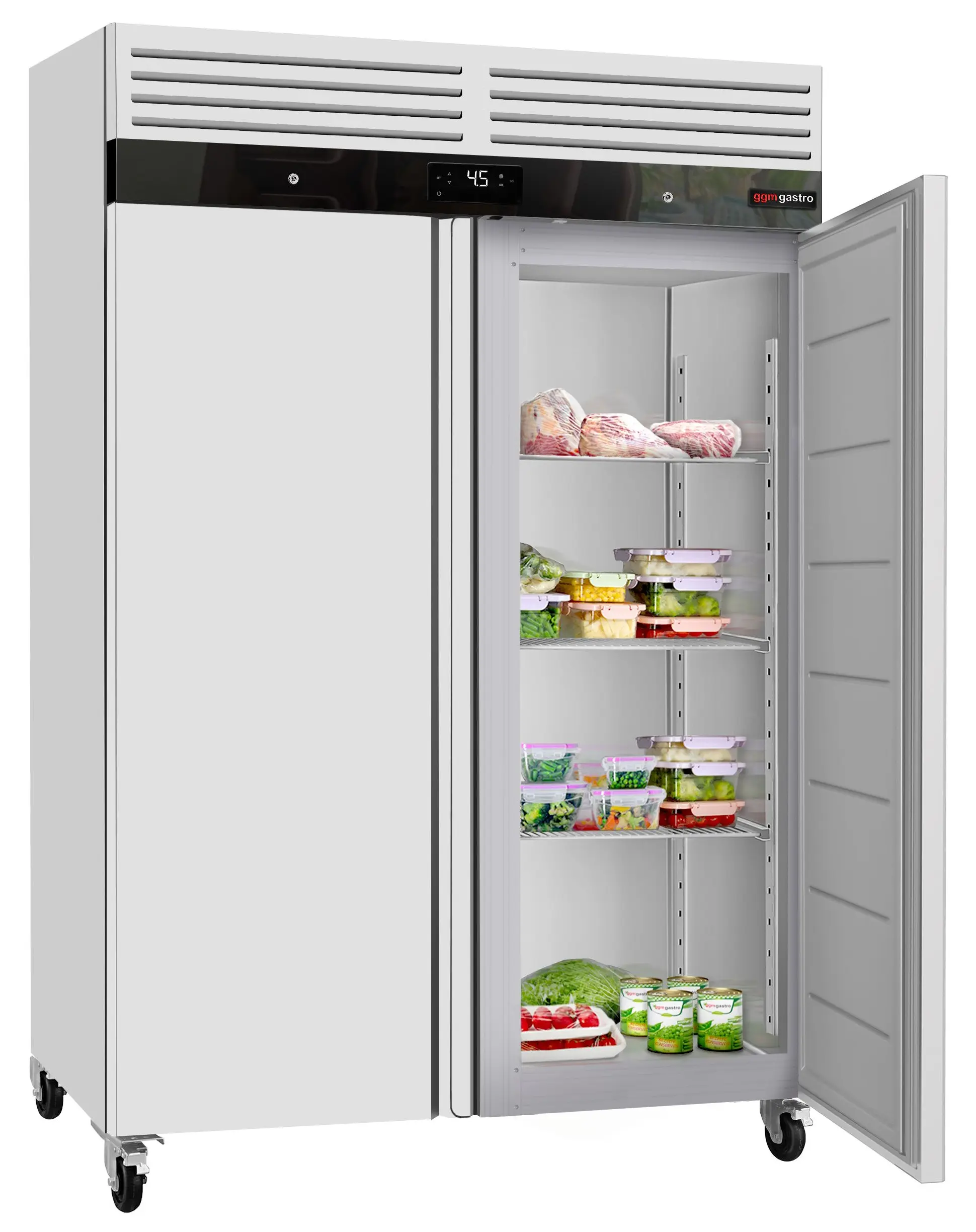 Холодильный шкаф GGM Gastro KSH1400-N (Inox) - 3